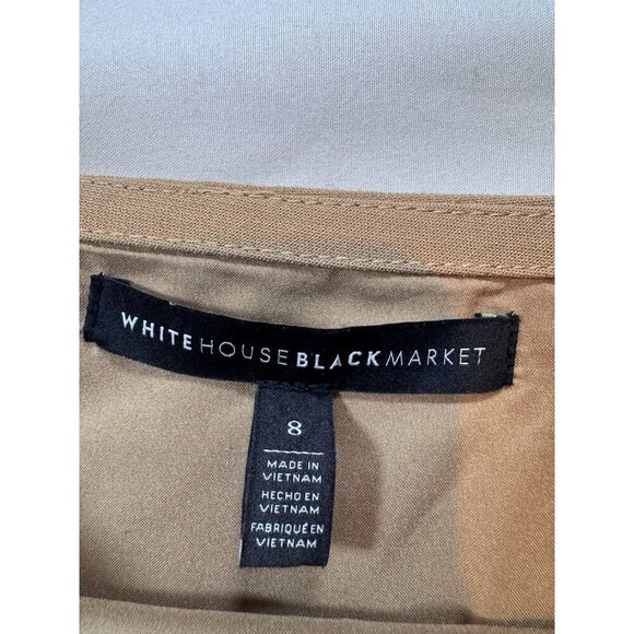 White House Black Market Skirt Women’s 8 Tan & Black Color Block $88 Career - Picture 2 of 16